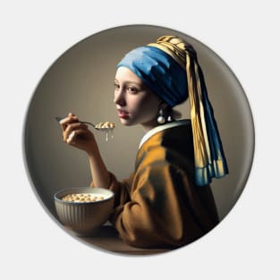 Pearl Earring's Cereal Moment: National Cereal Day Celebration Pin