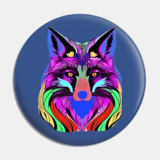 COLOURFUL FOX HEAD Pin