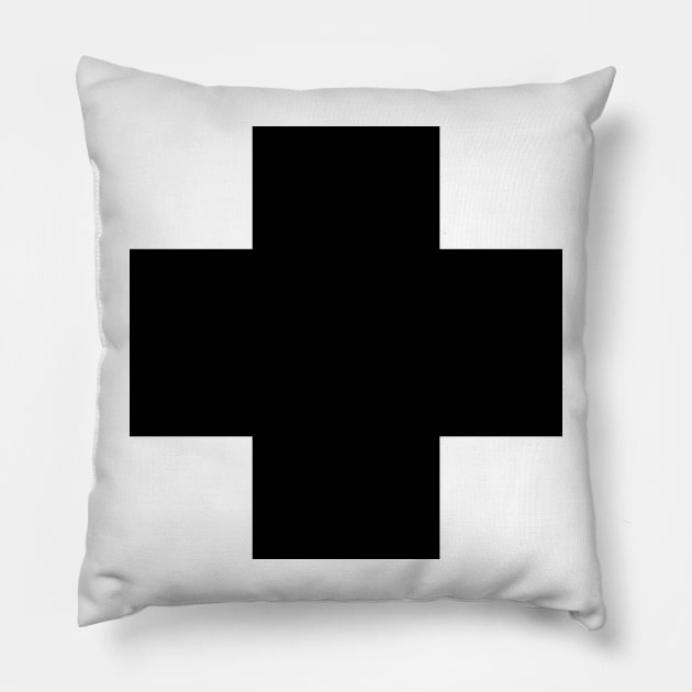 Black Cross Pillow by jsdmyl