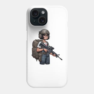 The Little Girl and a Toy Gun Phone Case