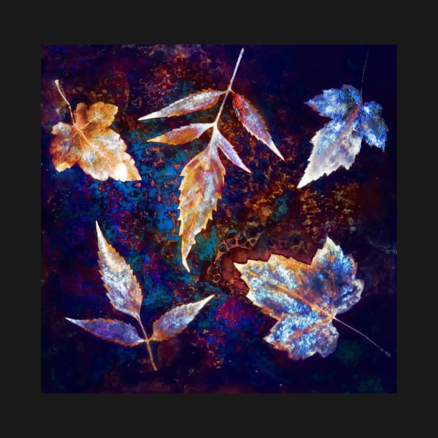 Autumn leaves cyanotype 1 by redwitchart