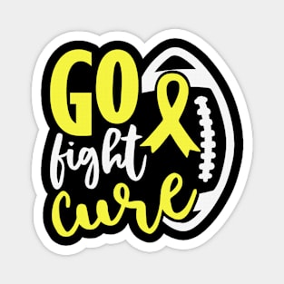 Football Tackle Go Fight Cure Hydrocephalus Awareness Yellow Ribbon Warrior Support Magnet