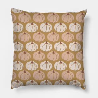 Pumpkins Beige And Pink On Gold Pillow