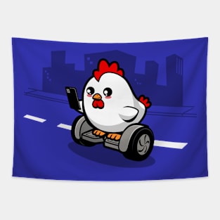 Funny Cute Kawaii Chicken Crossing The Road Funny Joke Tapestry