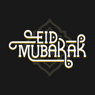 Black White Eid Mubarak Typography T-Shirt T-Shirt