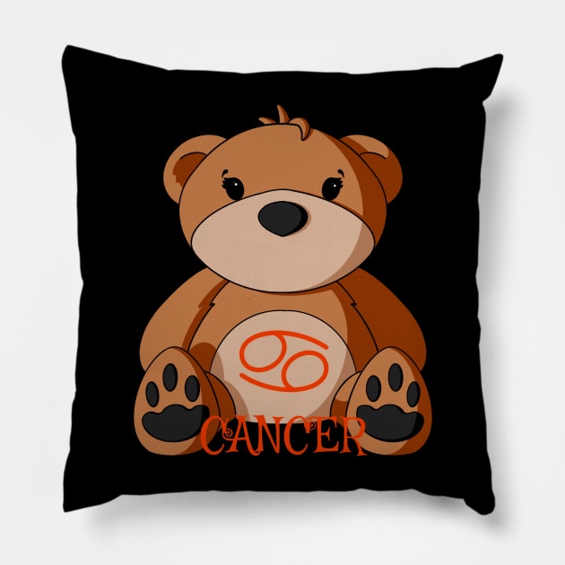 Cancer Teddy Bear Pillow by Alisha Ober Designs