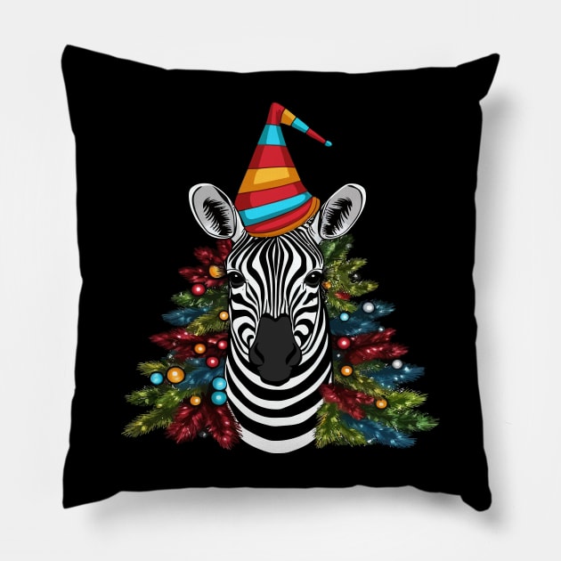 Zebra Christmas Pillow by JH Mart