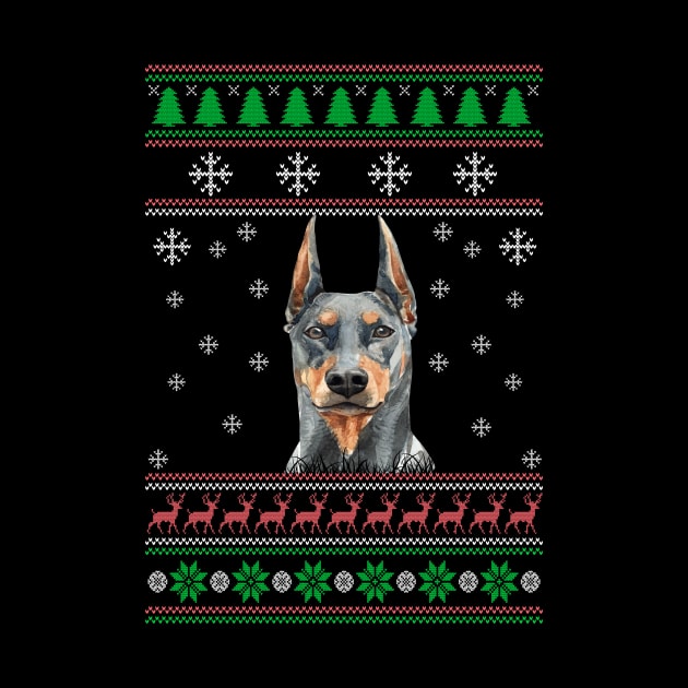 Doberman Ugly Christmas Sweater Funny Dog Lover Owner Gifts by nzbworld