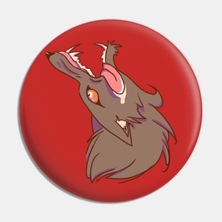 Wolf Bust (Red) Pin