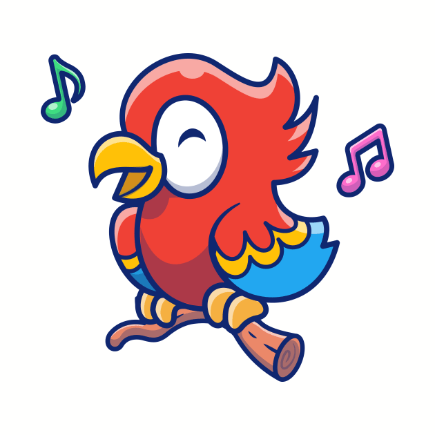 Cute Parrot Bird Singing Cartoon by Catalyst Labs