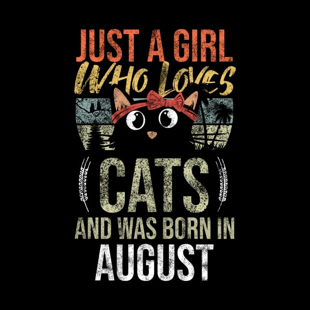 Just A Girl Who Loves Cats And Was Born In April Birthday by Rishirt