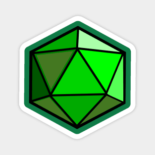 D20 Polyhedral Dice - Green Magnet