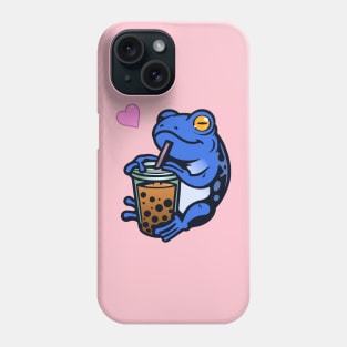 Boba Tea Frog - Blue Phone Case