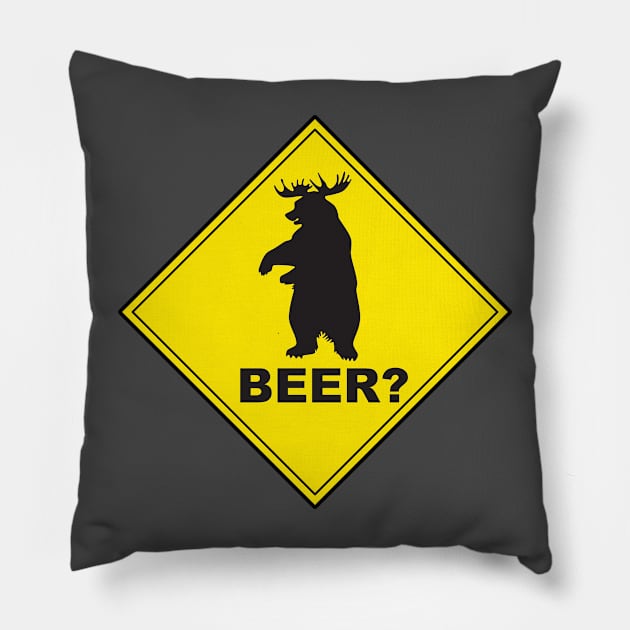 Beer bear Pillow by JAC3D