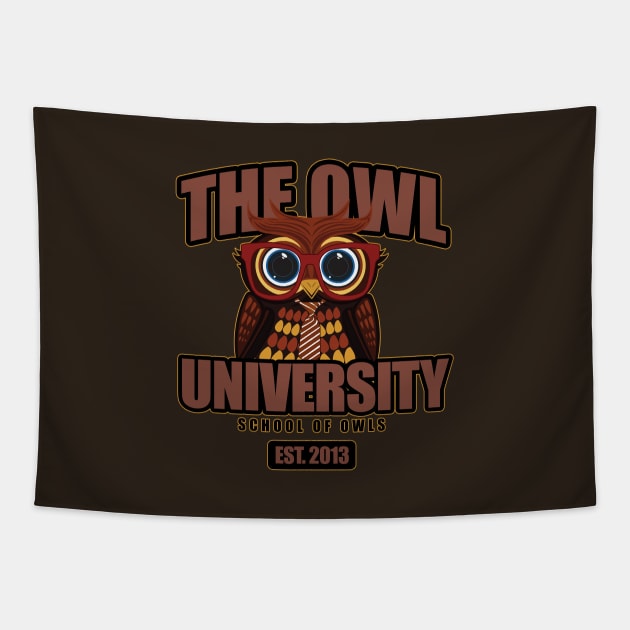 Owl University Tapestry by adamzworld