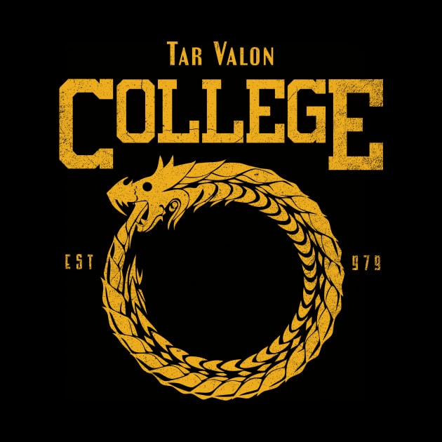 Tar Valon College Yellow Ajah Slogan and Symbol Dragon by TSHIRT PLACE