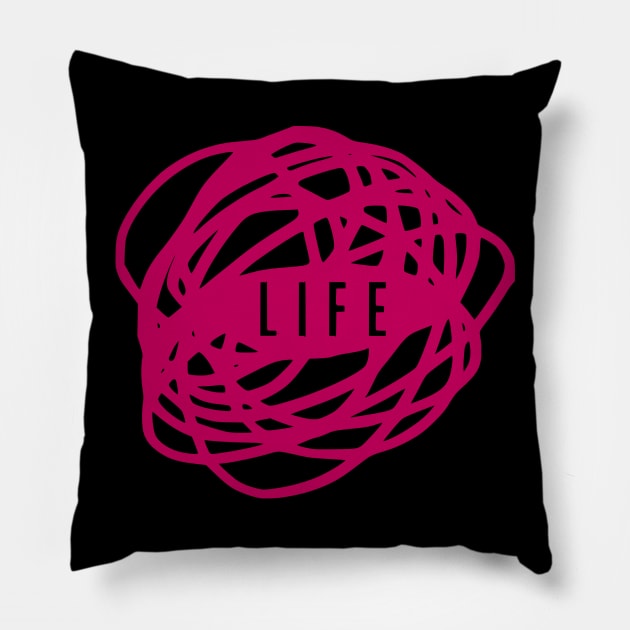 Life is a Mess PINK Pillow by prettyinpunk