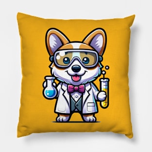 corgi the scientist Pillow