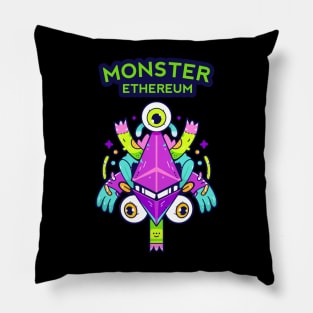 Doodle Ethereum Design Monster Illustration Pillow