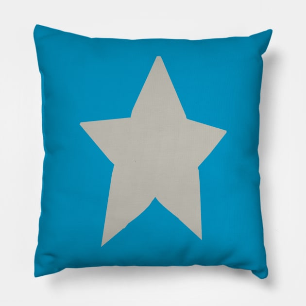 Lead Crystal Grey Star on Teal Pillow by ellenhenryart