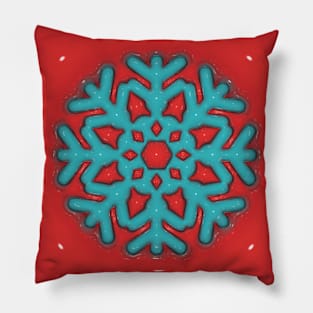 Blue plastic snowflake Pillow