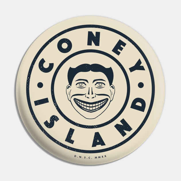 Coney Island, New York - Steeplechase Face Circle Pin by deadmansupplyco