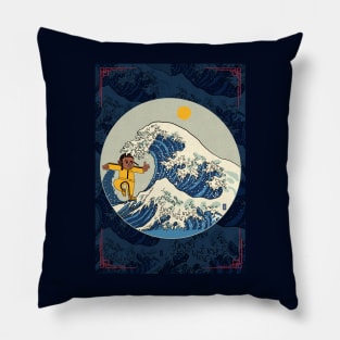 KUNG FU GREAT WAVE OF EUPHORIA BLUE POSTER Pillow