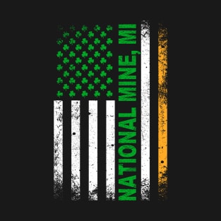 Irish American Flag NATIONAL MINE, MI T-Shirt