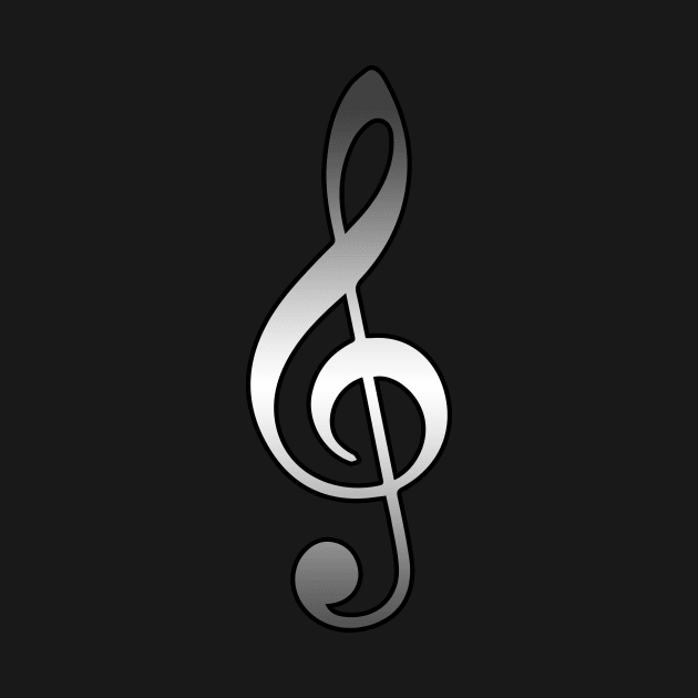 Black & White Treble Clef by Kelly Louise Art