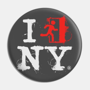 I Left NY - white/red Pin