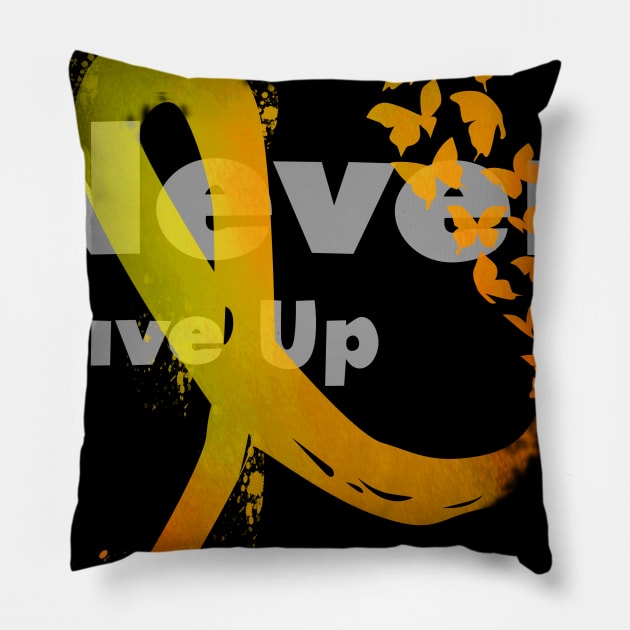 Never Give Up Multiple Sclerosis  Awareness Pillow by gotravele store