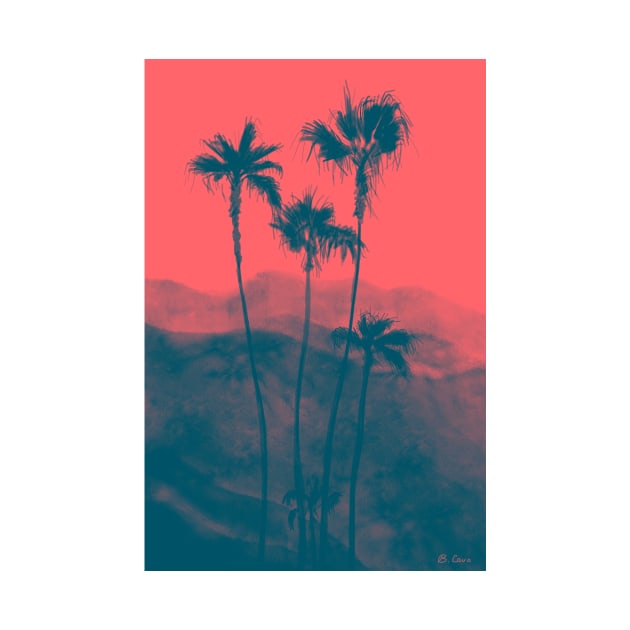 Palm Trees in Red by covostudio