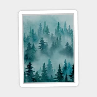 Watercolor forest Magnet