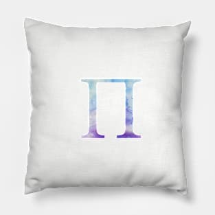 Blue Pi Watercolor Letter Pillow