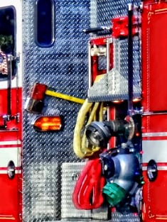 Fireman - Fire Truck With Hoses and Ax Magnet