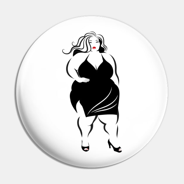 Curvy Pinup Pin by Toni Tees