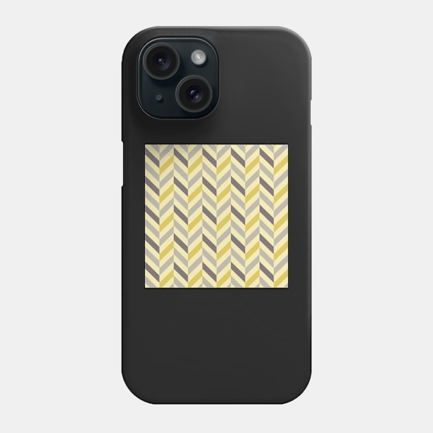 zigzag chevron gray on yellow small scale Phone Case by colorofmagic