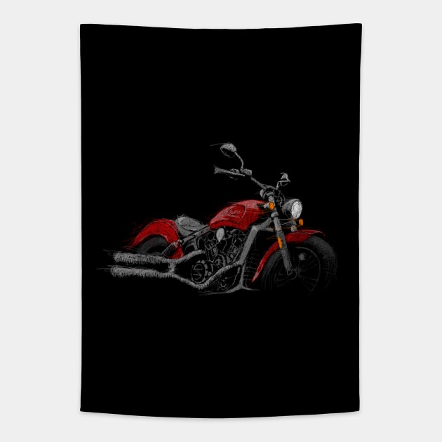 Indian Scout Bobber Sixty Tapestry by TwoLinerDesign