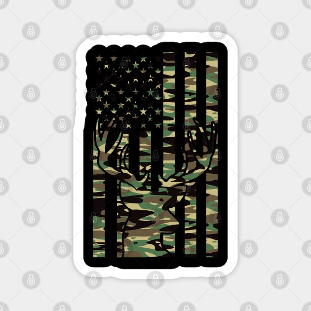 Camo USA Flag with Camouflage Deer Patriotic Hunter Magnet by Beautiful Butterflies by Anastasia