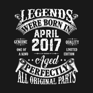 Vintage April 2017 Classic Being Awesome Retro Birthday Gift T-Shirt