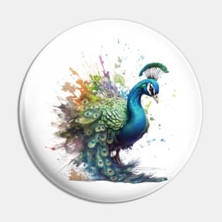 Peacock Splash Art: Dazzling Fantasy Display #2 Pin