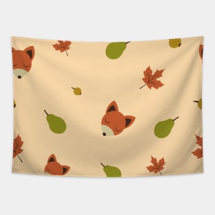 Fall Fox Pattern Tapestry