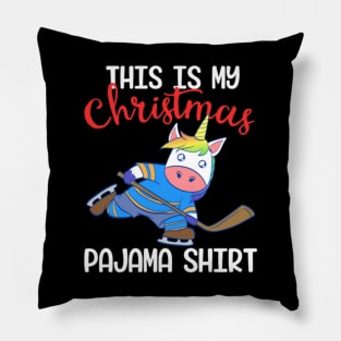 Unicorn This Is My Pajama Shirt Christmas Design Pillow