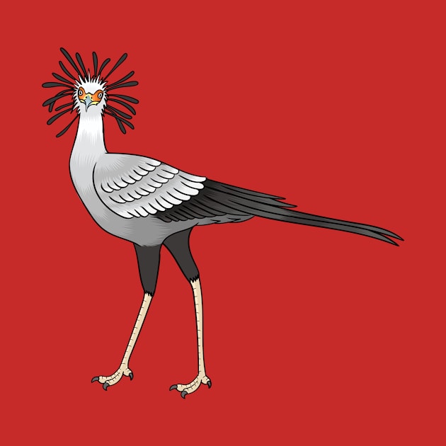 Secretary bird cartoon illustration by Cartoons of fun