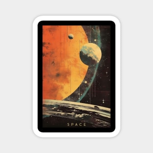 Space Adventure Vintage Travel Poster Magnet