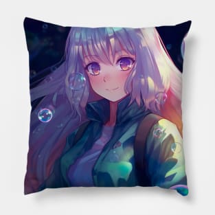 Cute Bubble Girl - Anime Wallpaper Pillow