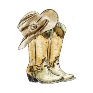 cowboy hat with boots T-Shirt