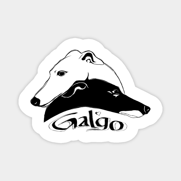 Yin Yang Galgo Dog Magnet by D'Java ArtO