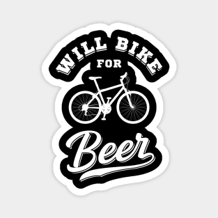 Will Bike For Beer Funny Gift Magnet