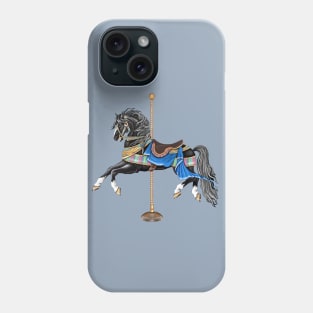 Black Stallion Carousel Horse Phone Case